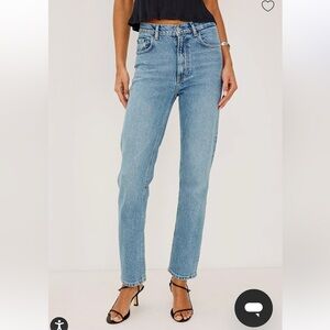 Rails The Topanga High Rise Straight Leg Jeans Medium Wash Blue 28 100% Cotton